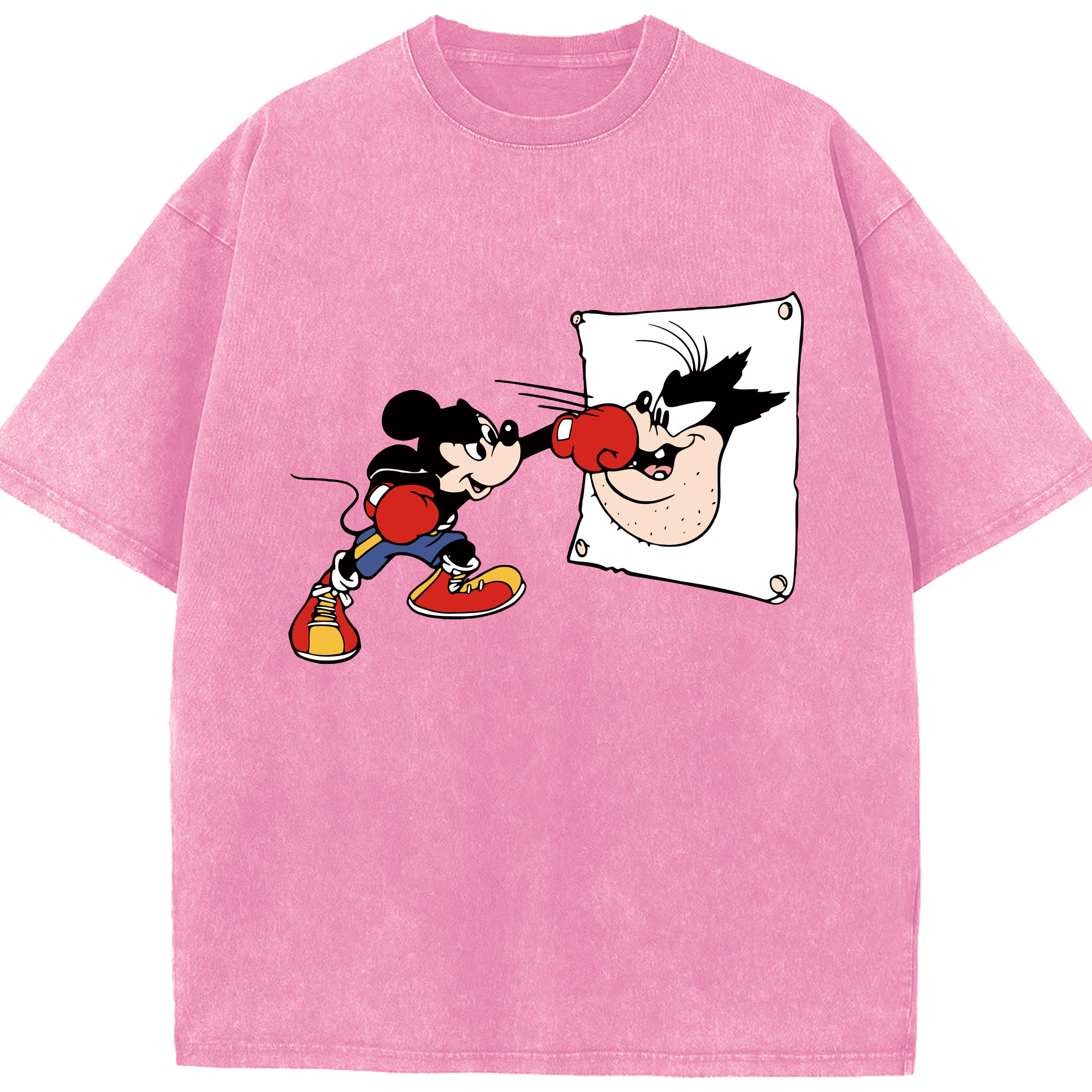 （画像用） ミッキーマウス Mickey Mouse 綿100% ヴィンテージ風 半袖Tシャツ（フロントプリント）